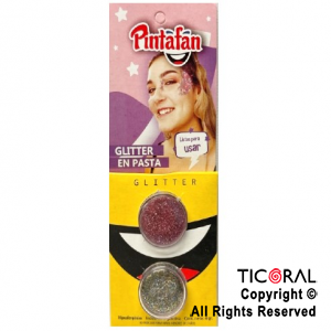 MAQUILLAJE GLITTER EN PASTA SET X 2 COLORES ROSA Y MULTICOLOR 015-08 x 3 BLISTERS